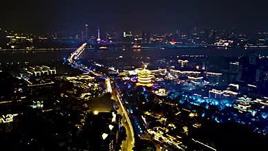 4K武汉黄鹤楼地标夜景延时摄影视频的预览图